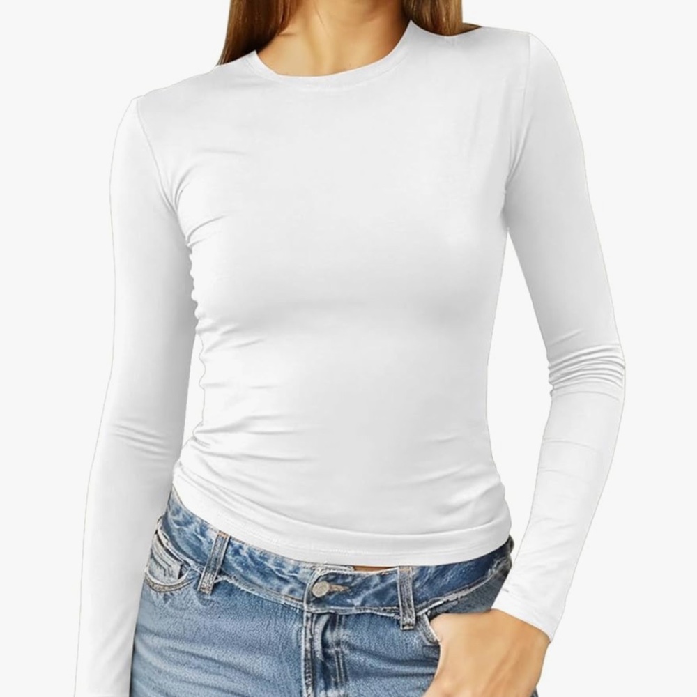 Amazon Women's White Long Sleeve Tee